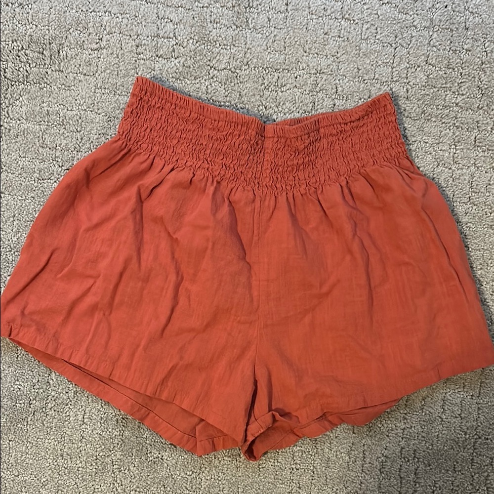 SHEIN Orange High Waist Shorts Relaxed Fit